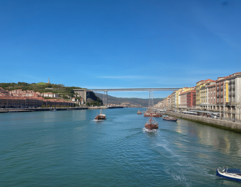 Guía de la Margen Izquierda de Vizcaya, mostrando la fusión de su pasado industrial (Puente Colgante) y su futuro tecnológico.